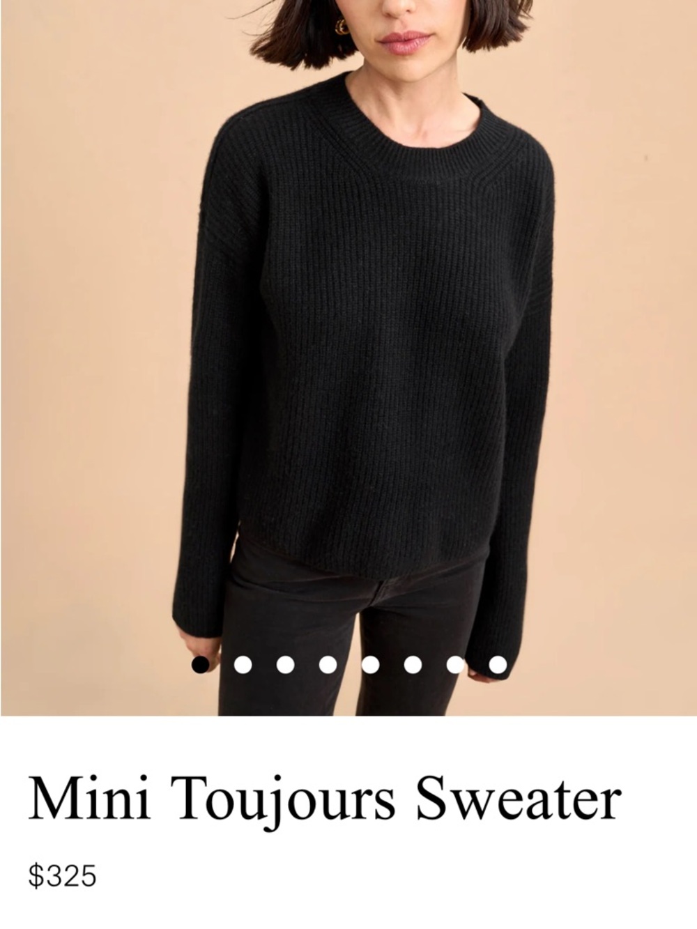 La Ligne Mini Toujours Sweater in Black 100% cashmere